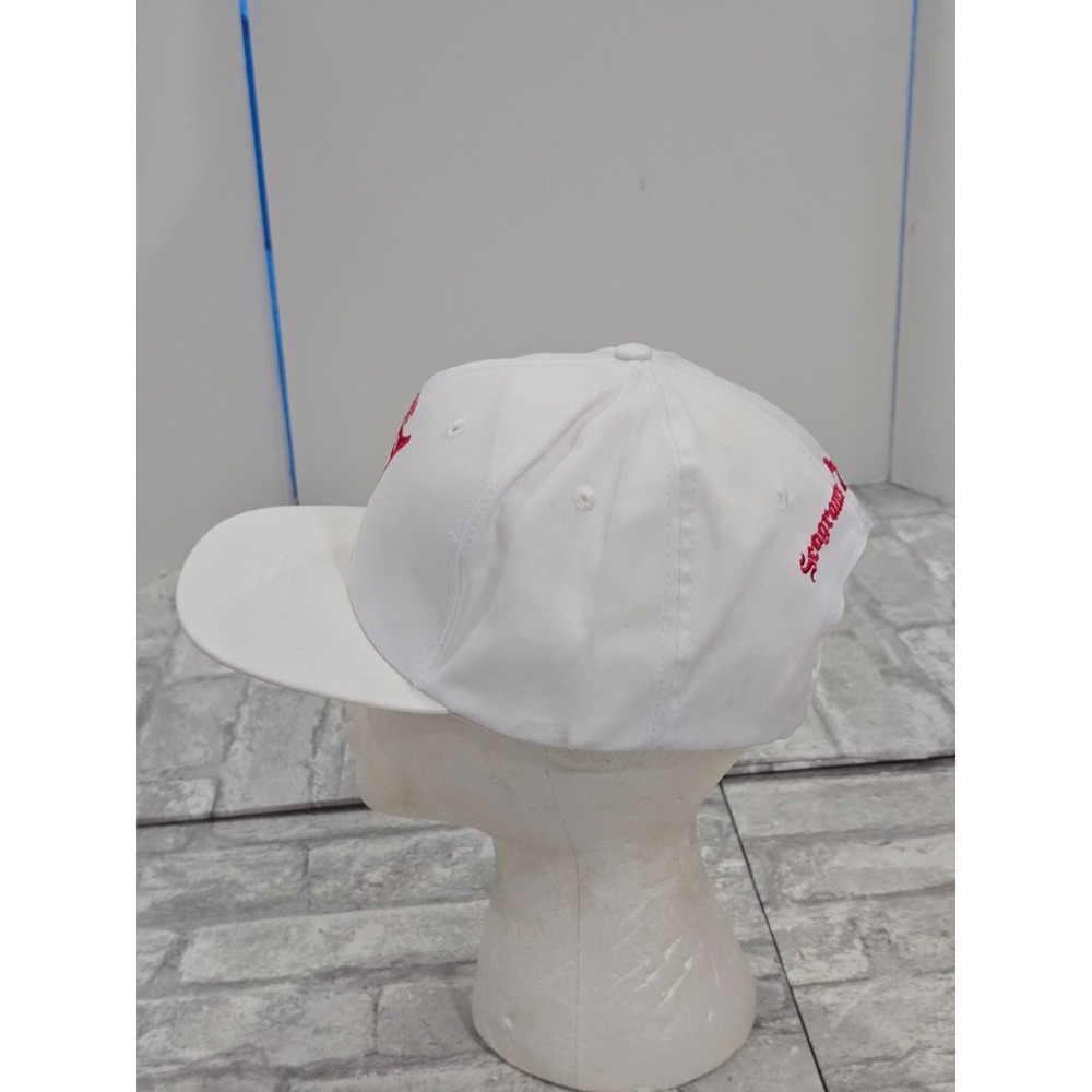 Vintage Seagrams 7 Crown White Red Snapback Trucker Baseball Hat Whiskey - Picture 3 of 8
